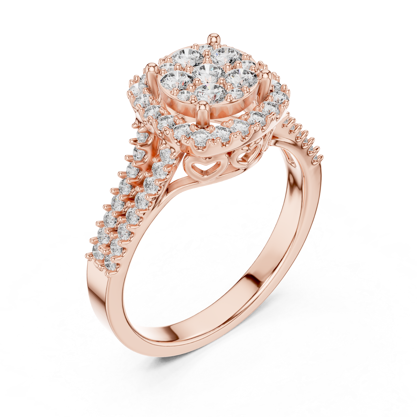 Round Cluster Halo Diamond Rings | Luxury Vintage Style