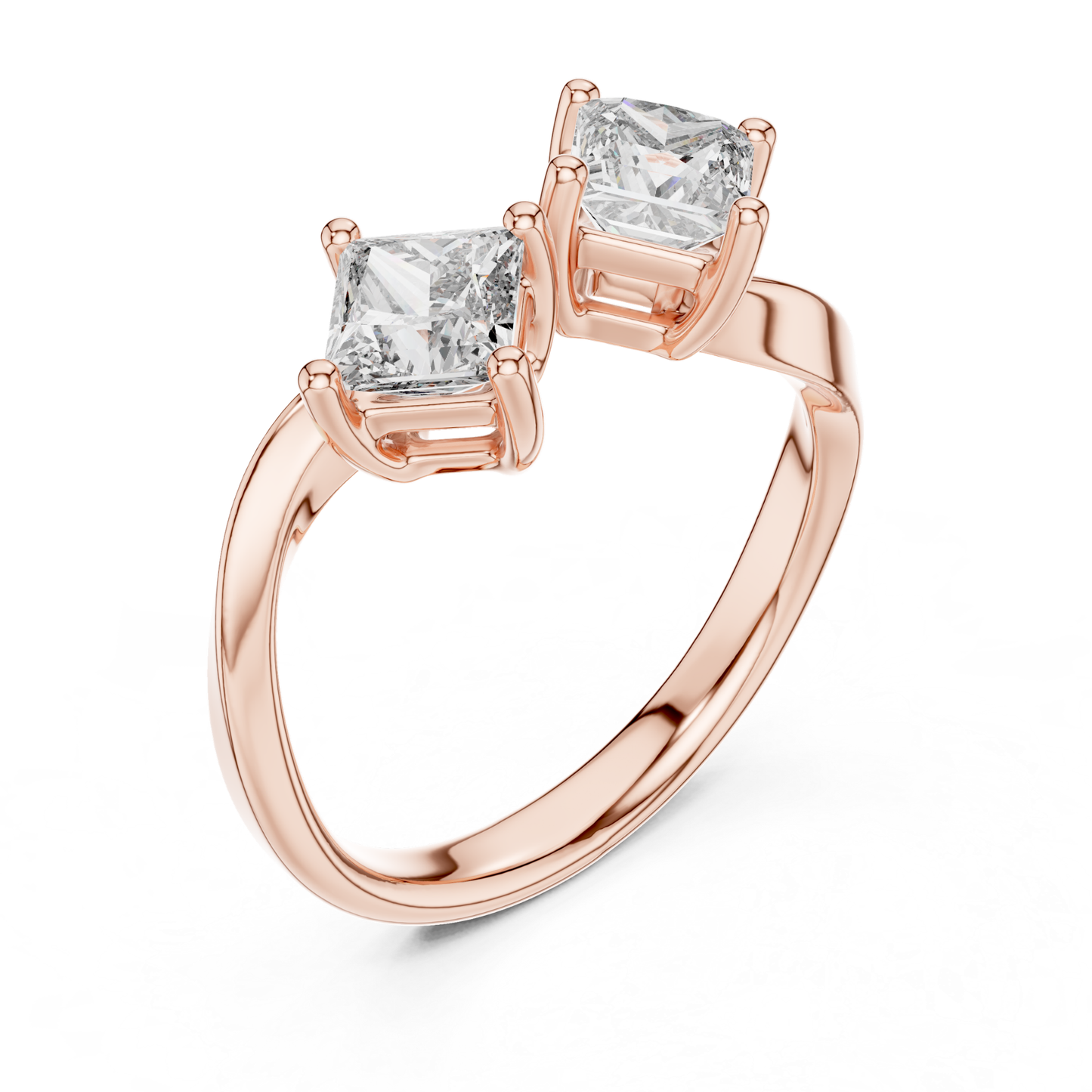 Princess Cut Open Wrap Diamond Ring | Modern Luxury Style