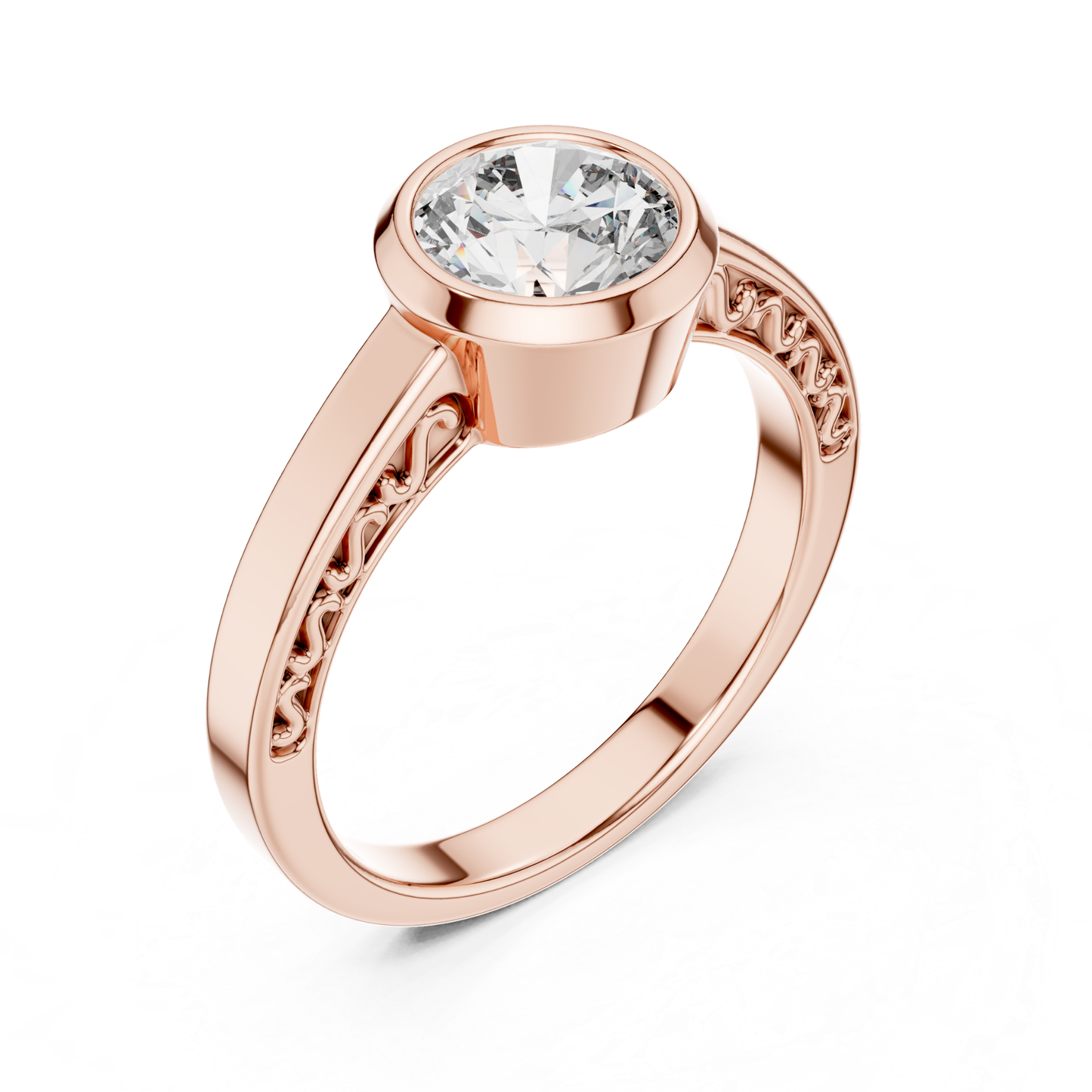 Round Cut Diamond Bezel Set Ring | Perfectly Encircled in Luxury