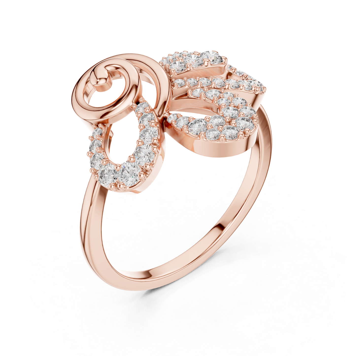 Elegant Diamond Swirl Open Ring | Luxury Contemporary Style
