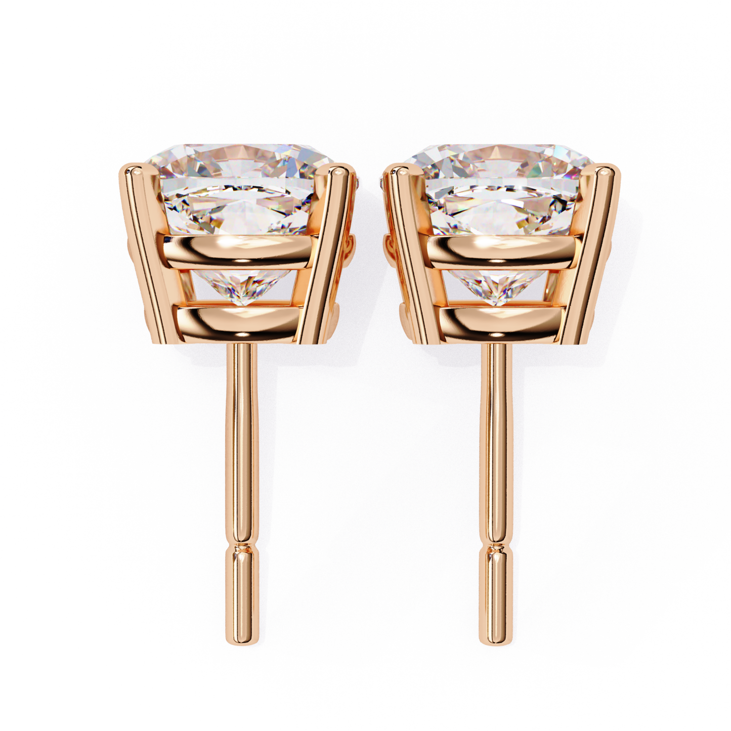 Pure Glow Laborgezüchtete Diamantkissen-Ohrstecker | Feines 18K Gold