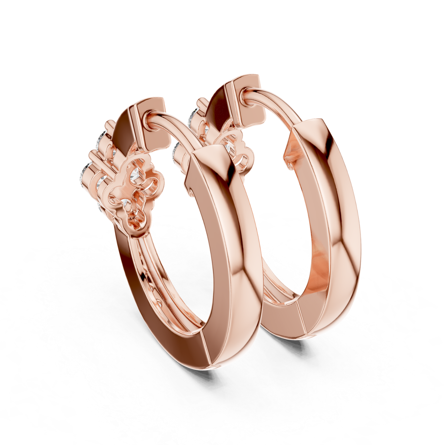 Floral Diamond Hoop Earrings with Round Brilliant Cluster Detail | Eternal Bloom