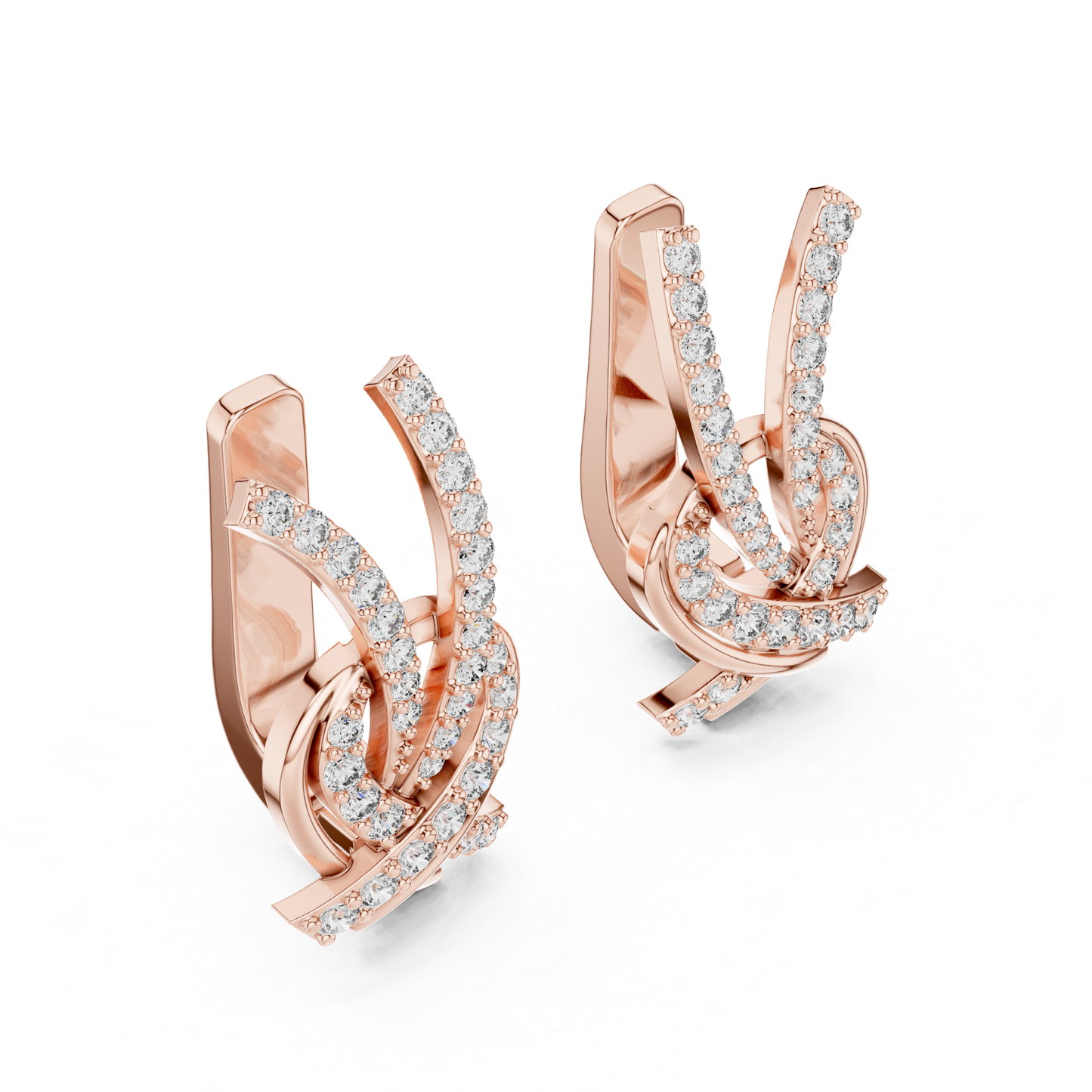 Twisted Diamond Drop Earrings with Criss Cross Elegance | Contemporary Luxury