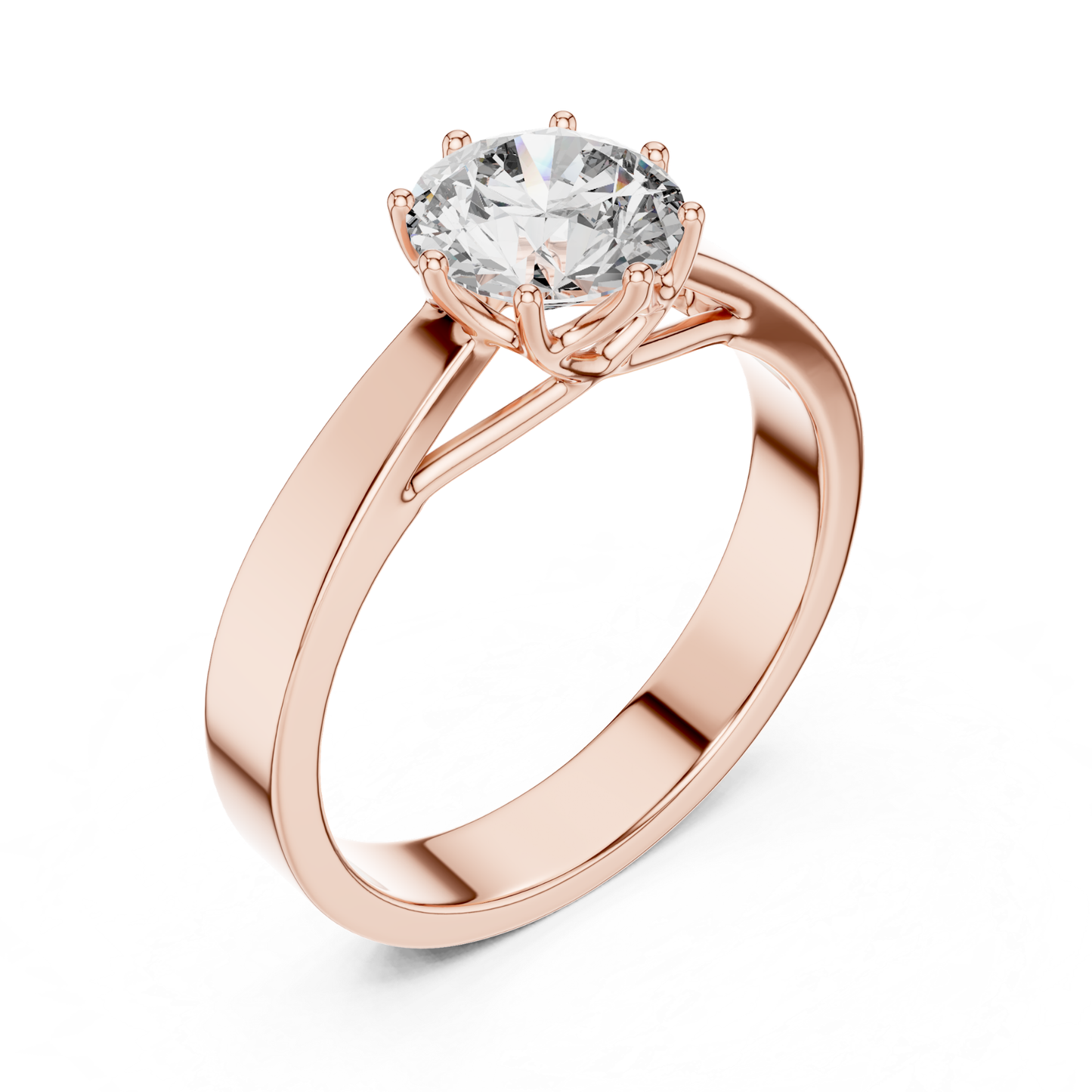 Round Diamond Solitaire Ring | 18K Gold Fine Jewelry