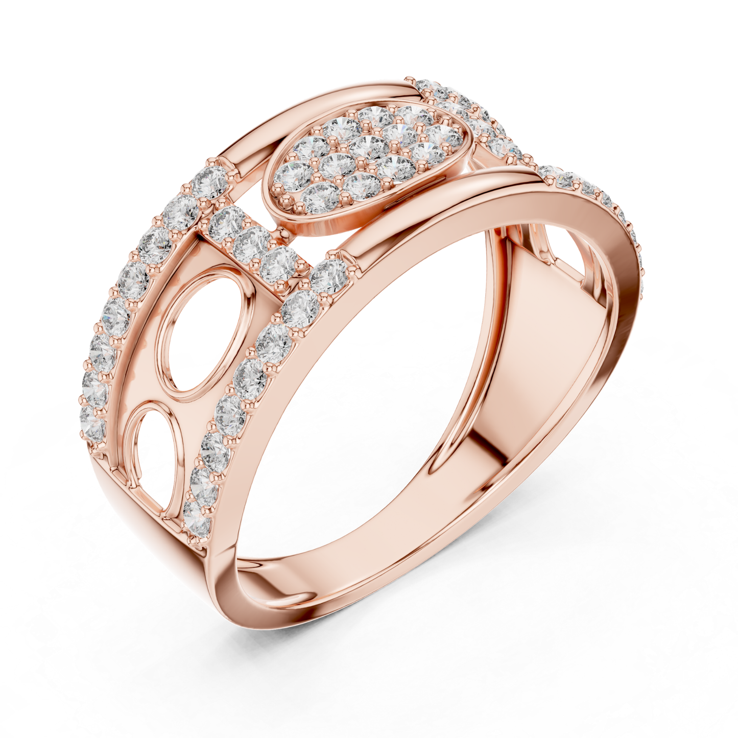 Luxury Diamond Open Pattern Band | Contemporary Fine Jewelry Style