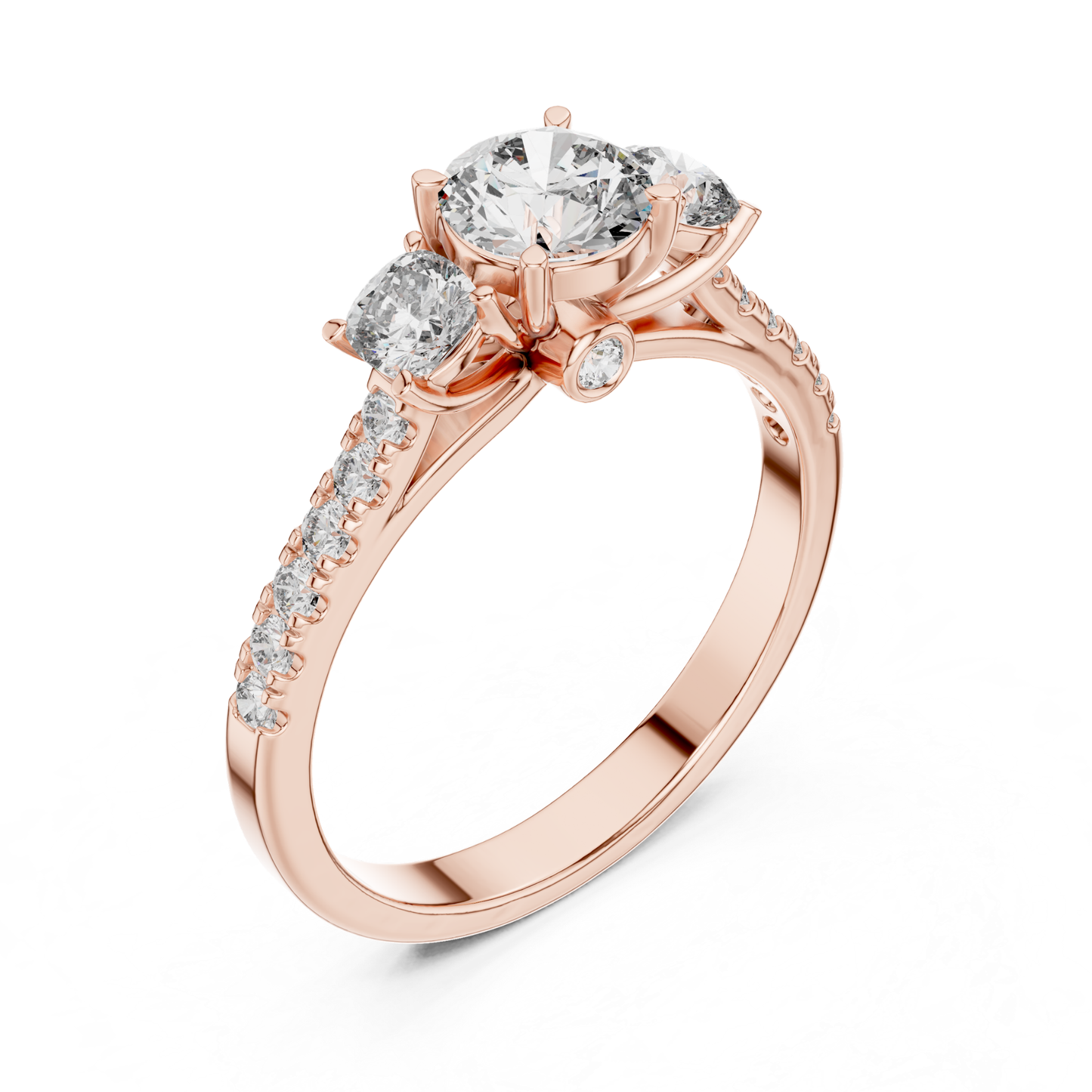 Round Diamond Side Stone Band Ring | Brilliance All Around