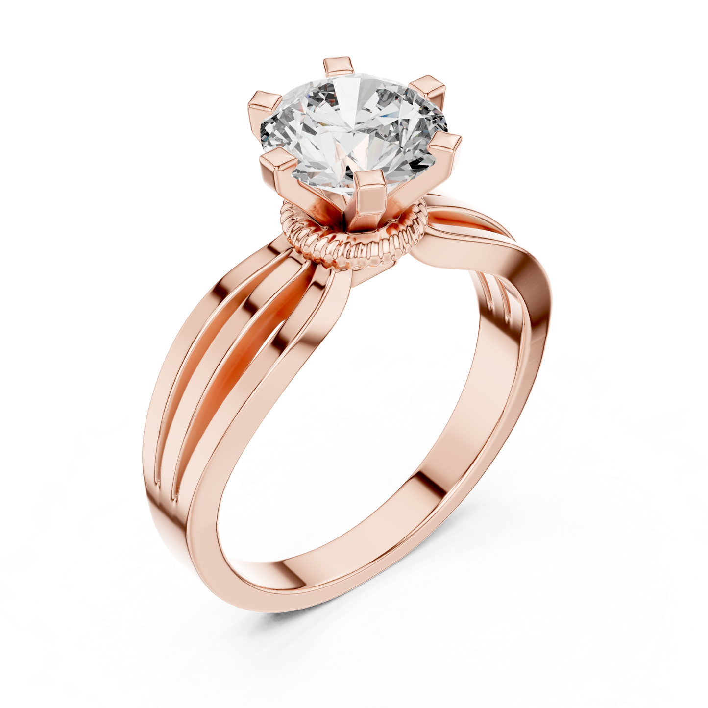 Round Diamond Layered Band Ring | Fine 18K 14K 10K Gold Luxe