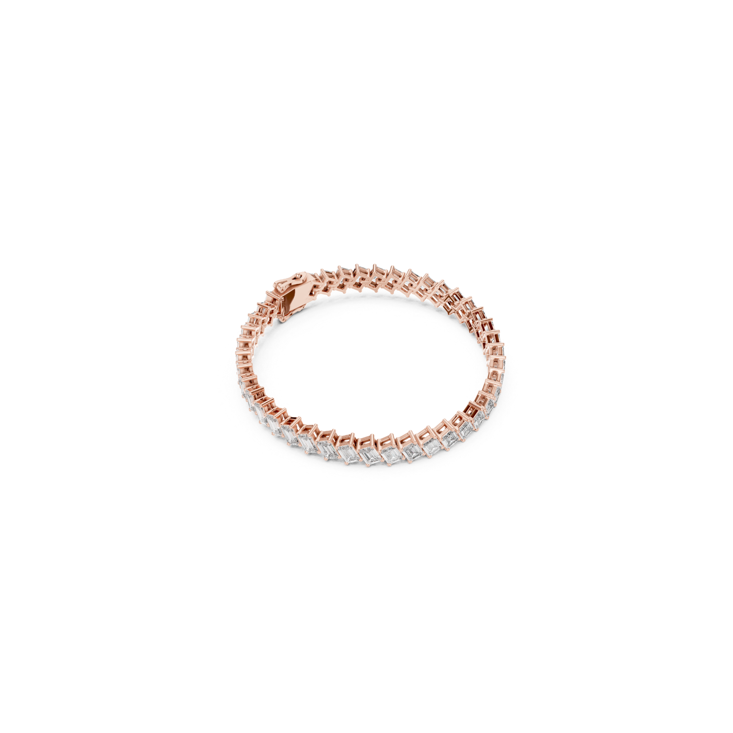 Emerald Cut Diamond Tennis Bracelet | Luxury White Gold Style