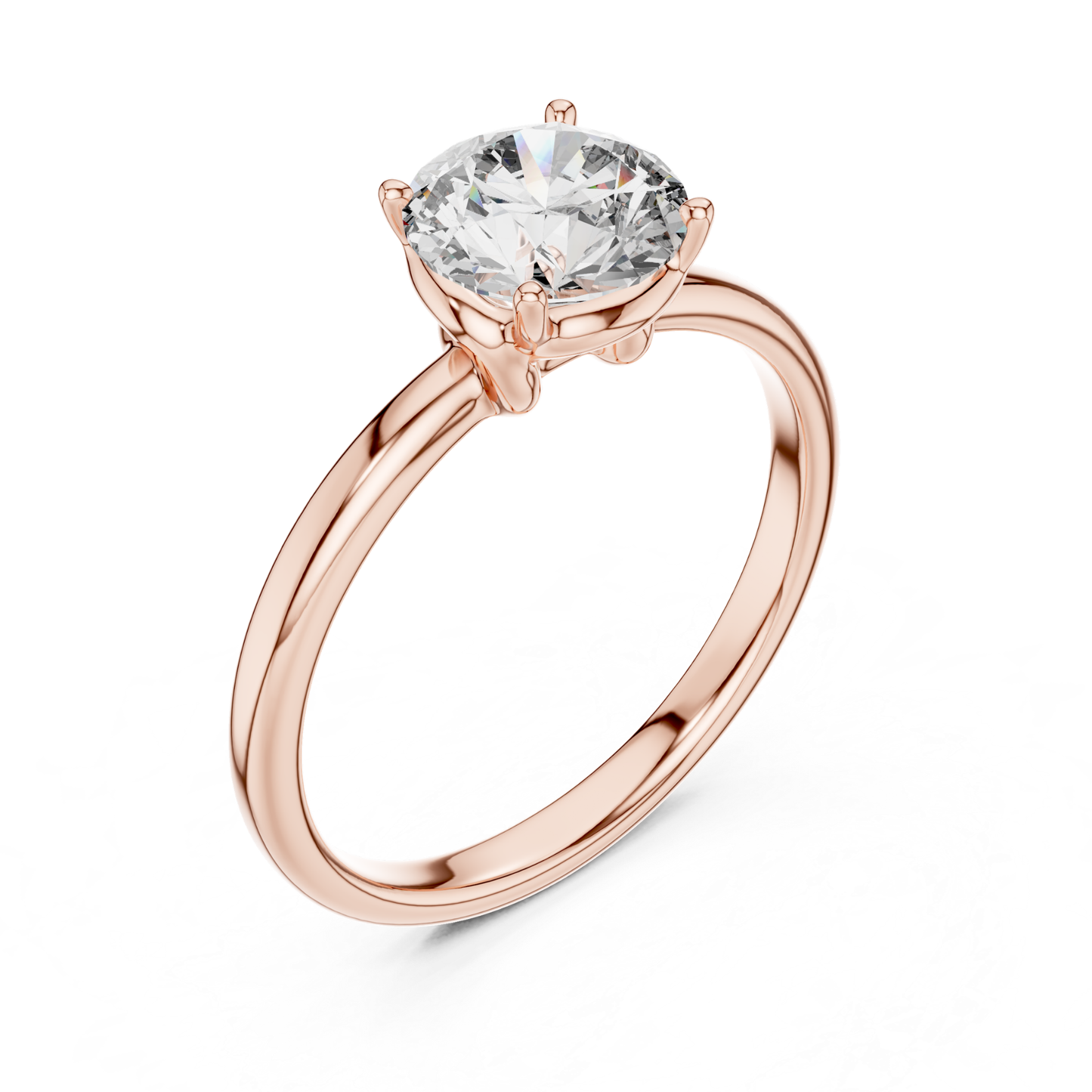 Round Diamond Smooth Band Ring | Seamless Brilliance, Pure Luxury