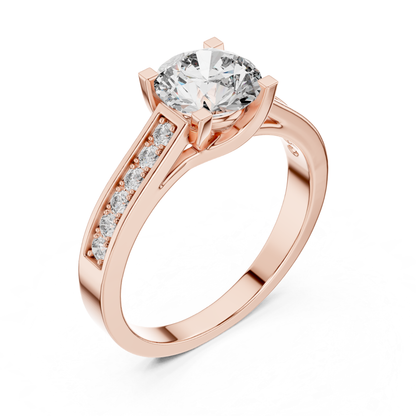 Round Diamond Channel Set Band Ring | Fine 18K 14K 10K Gold