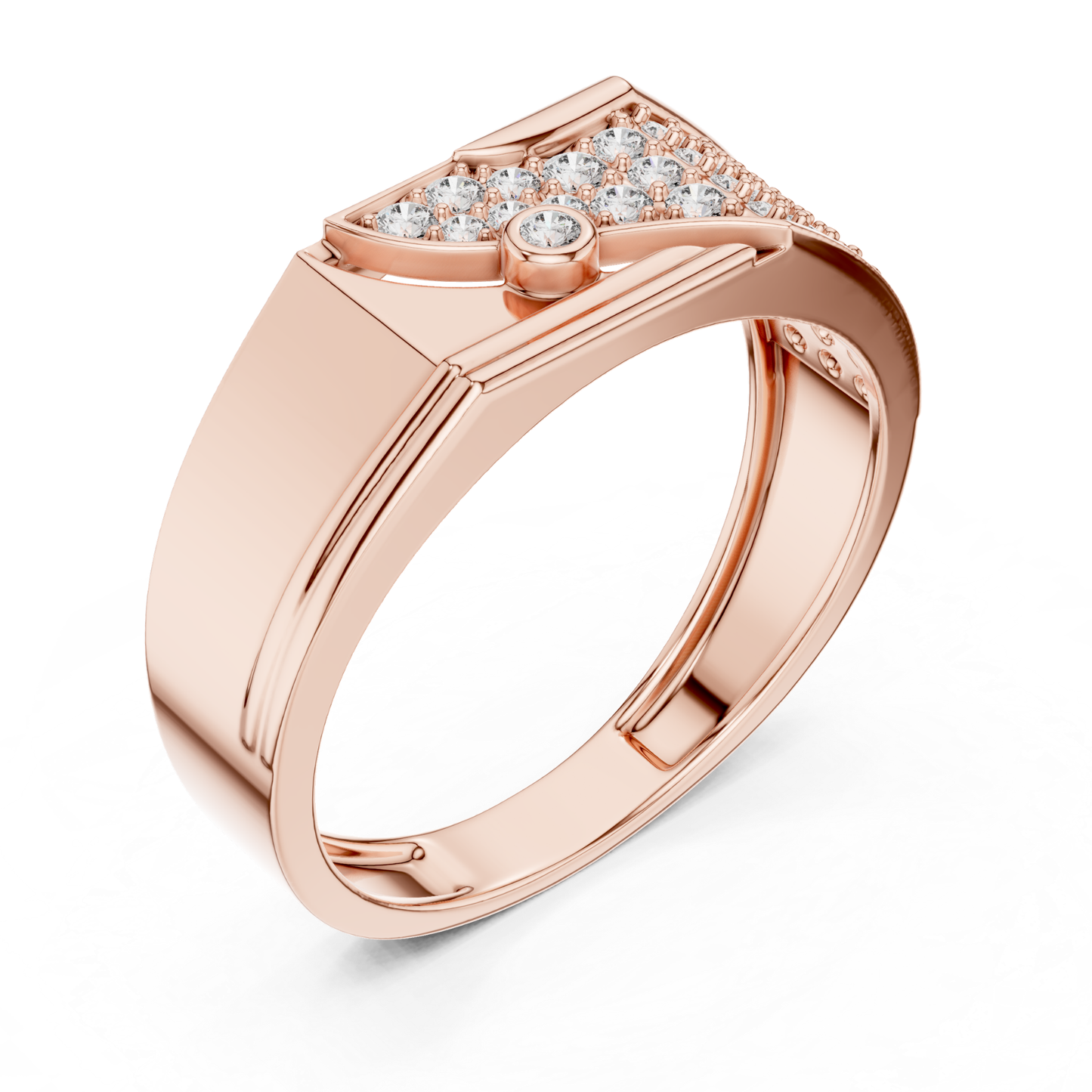 Round Diamond Luxury Band | Modern White Gold Statement Style