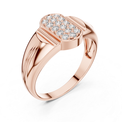 Round Diamond Cluster Signet Ring | Modern Luxury Style