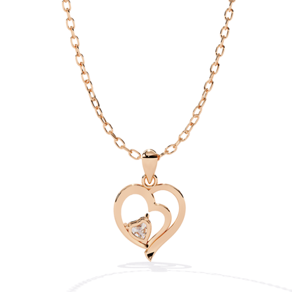 Open Style Heart Diamond Pendant