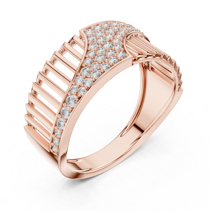 Modern Diamond Wave Band | Contemporary Luxury Jewelry Style