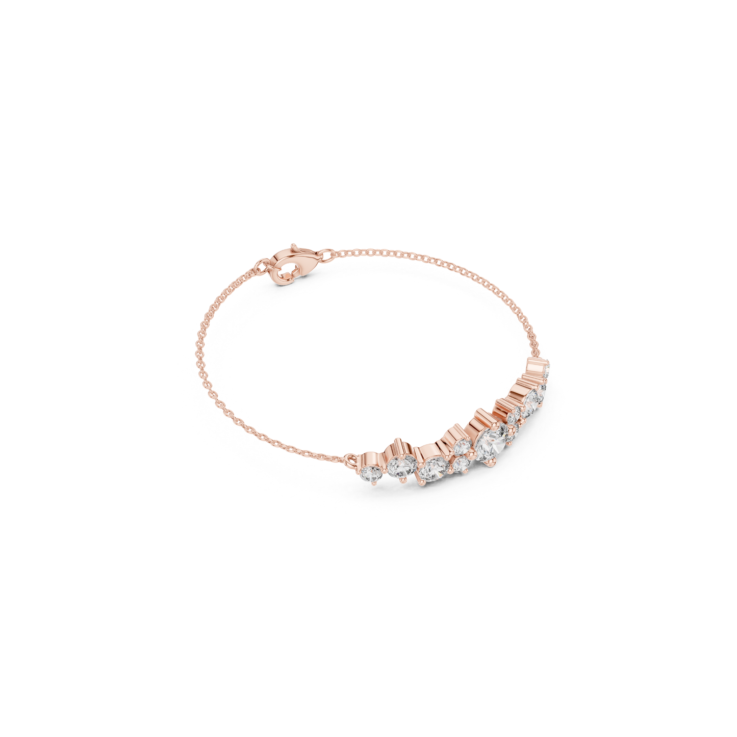 Round Diamond Cluster Bracelet | Elegant Luxury Style