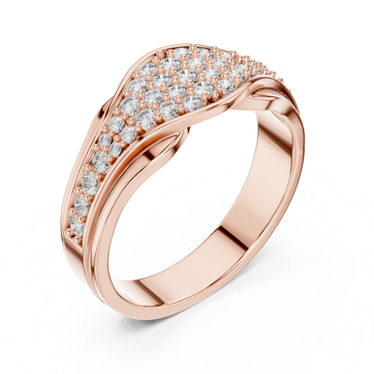 Round Diamond Cluster Wave Band | Elegant Luxury Style