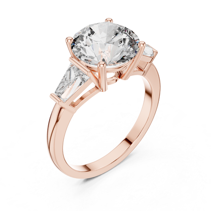 Round Diamond Ring with Side Stones | Brilliance All Around