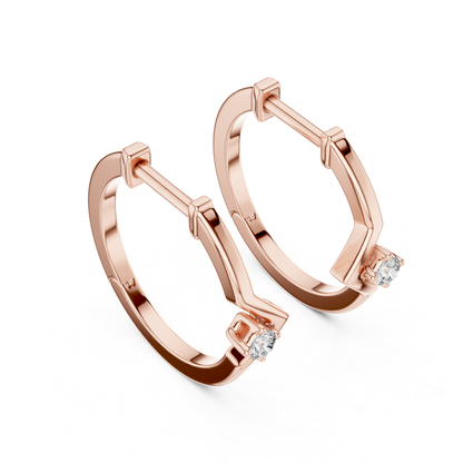 Modern Zigzag Diamond Hoop Earrings with Minimal Elegance | Luxury Jewelry