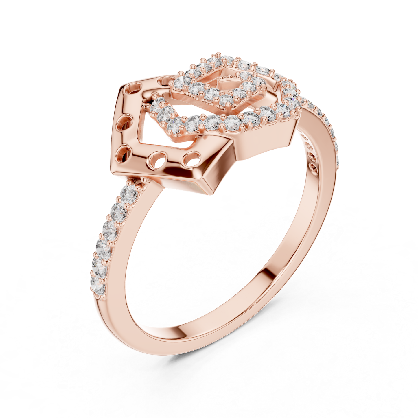 Hexagon Diamond Open Rings | Contemporary Luxury Style