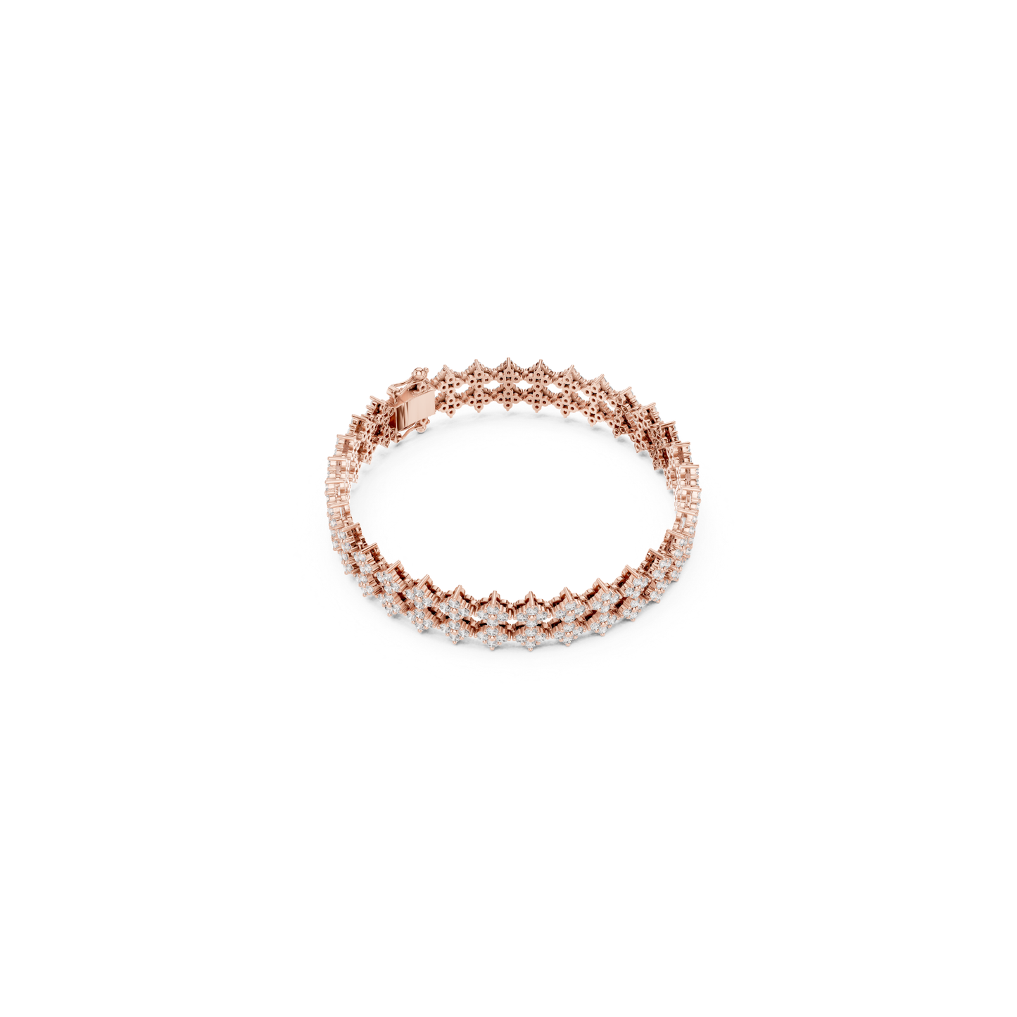 Luxury Diamond Tennis Bracelet | Elegant Floral White Gold Style