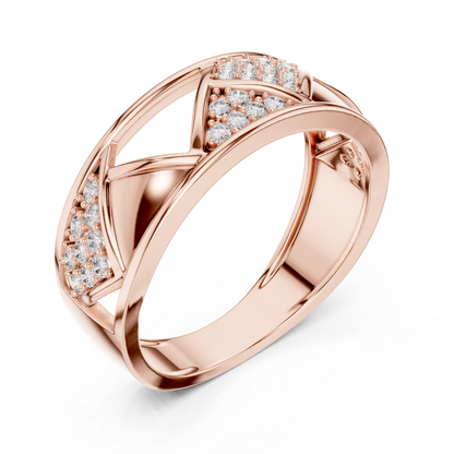 Round Diamond Open Triangle Ring | Modern Luxury Style