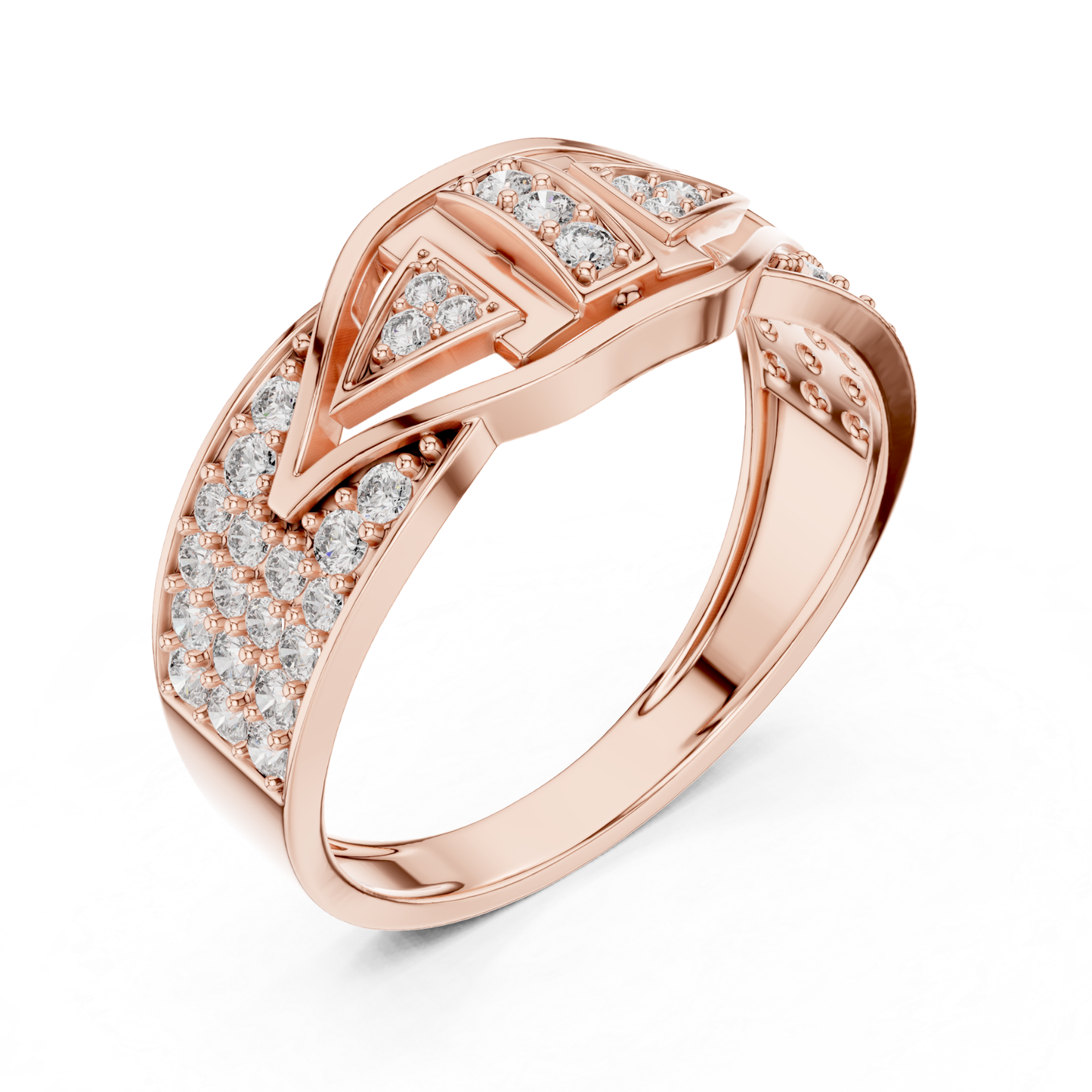 Round Diamond Luxury Band | Modern Geometric Style
