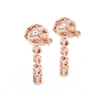 Oval Diamond Drop Earrings | Luxury Bridal Jewelry Style