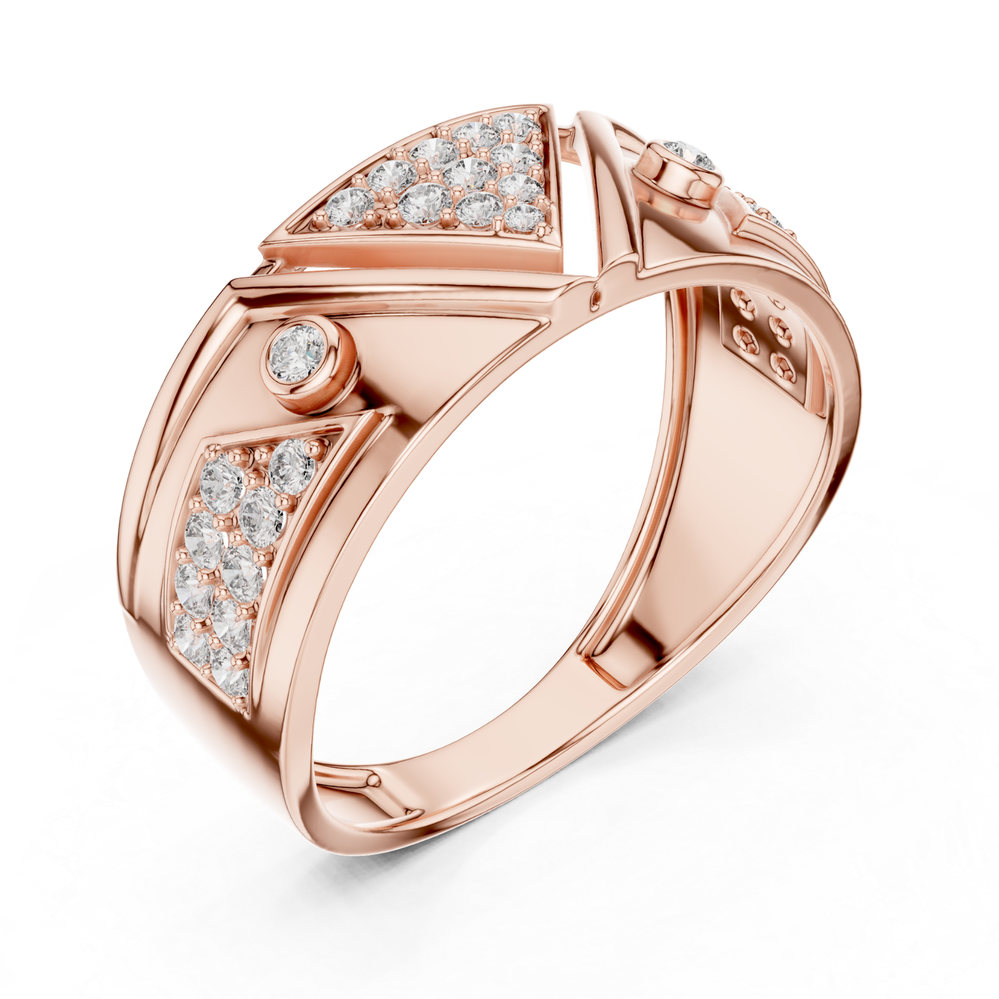Luxury Triangle Diamond Band Rings | Modern Glamour Style
