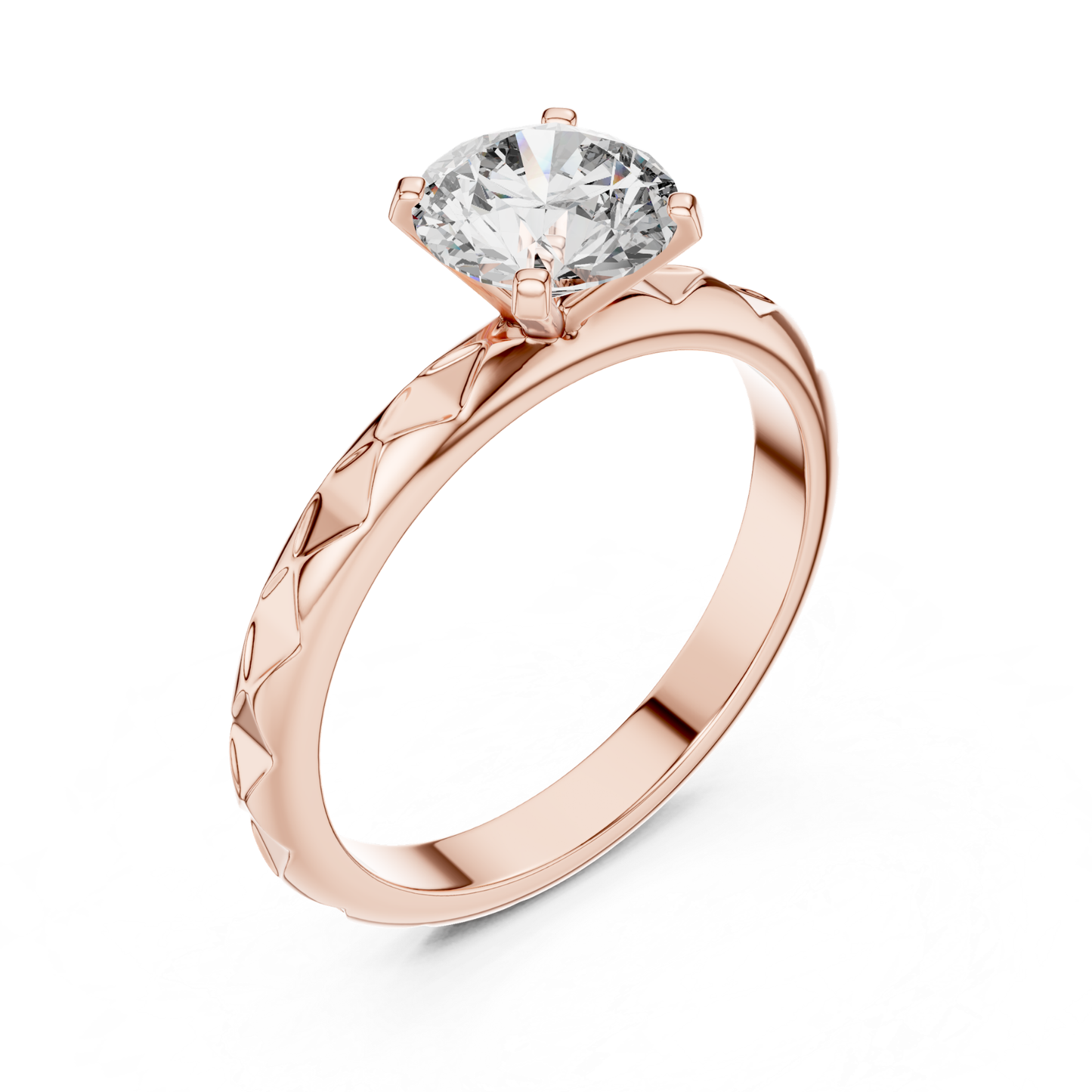 Round Diamond Pattern Band Ring | 18K Gold Fine Jewelry