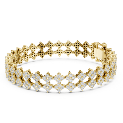 Luxury Diamond Tennis Bracelet | Elegant Floral White Gold Style