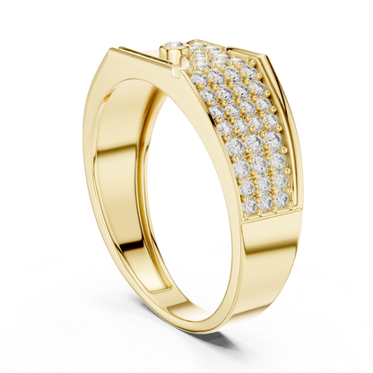 Round Diamond Luxury Band | Modern White Gold Statement Style
