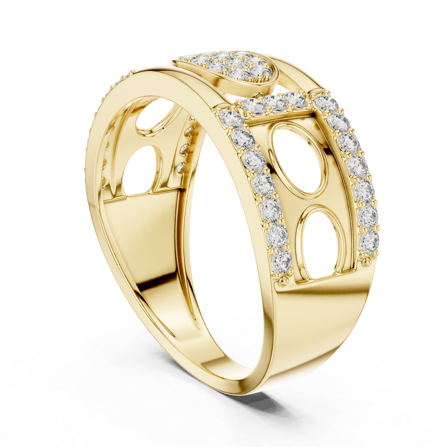 Luxury Diamond Open Pattern Band | Contemporary Fine Jewelry Style