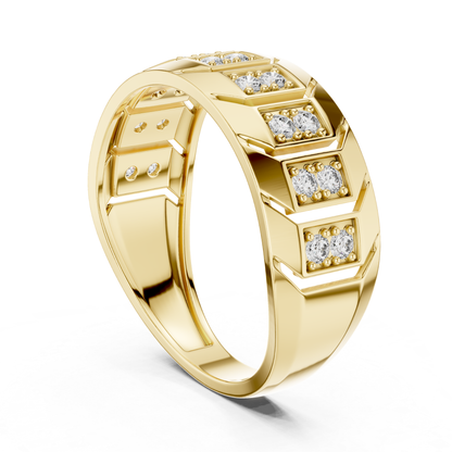 Round Diamond Men's Band | Modern Luxury Wedding Style