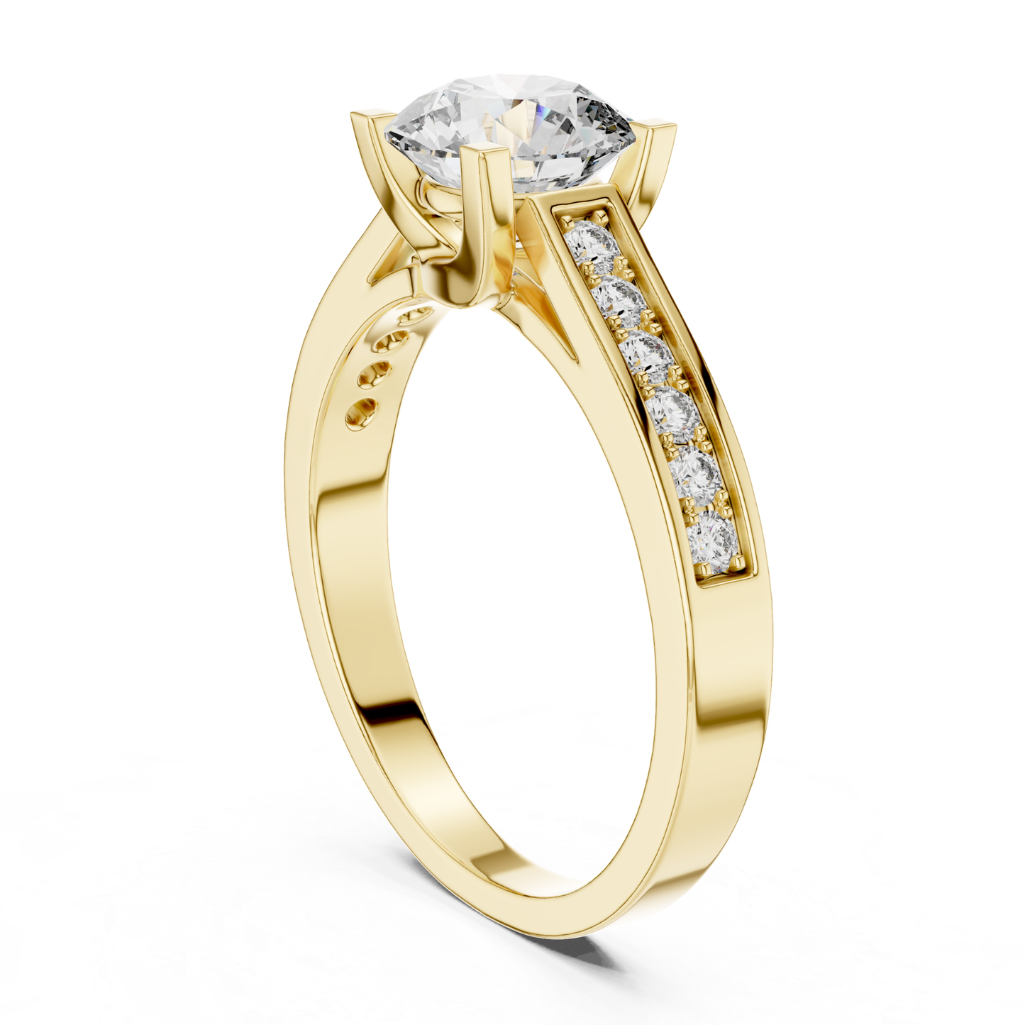 Round Diamond Channel Set Band Ring | Fine 18K 14K 10K Gold