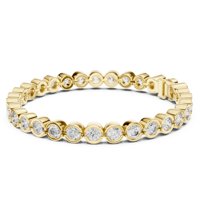 Round Bezel Set Diamond Tennis Bracelet | Modern Luxury Style