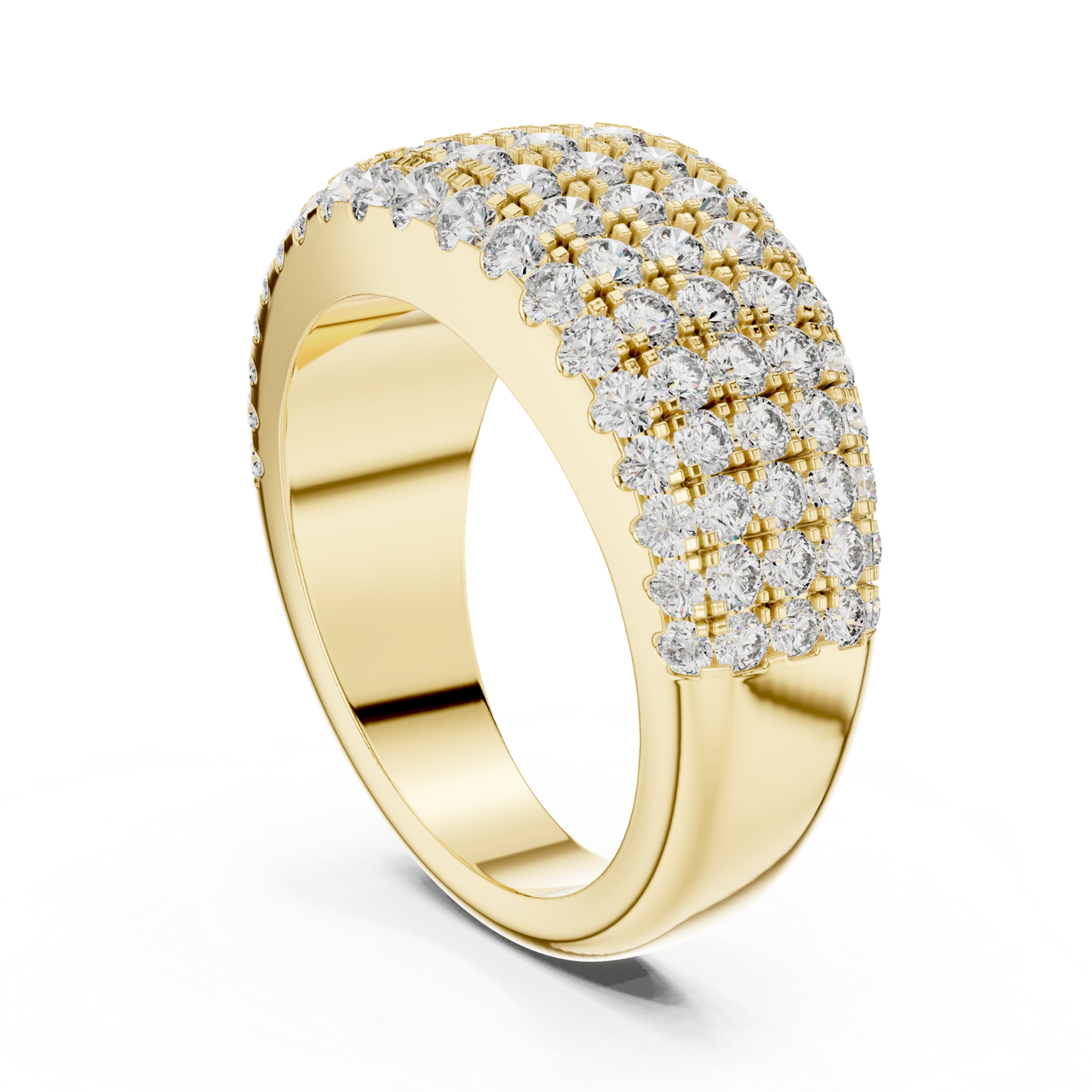 Luxury Multi Row Diamond Ring | Round Brilliant Sparkle