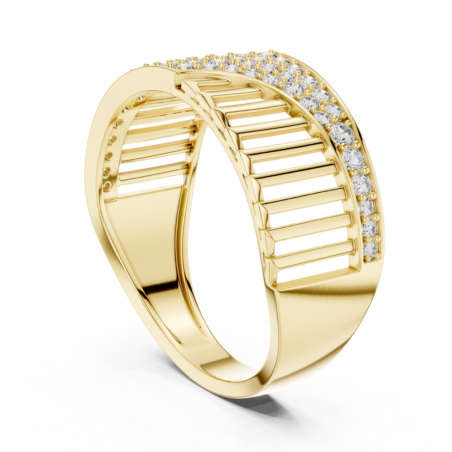 Modern Diamond Wave Band | Contemporary Luxury Jewelry Style