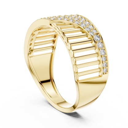 Modern Diamond Wave Band | Contemporary Luxury Jewelry Style