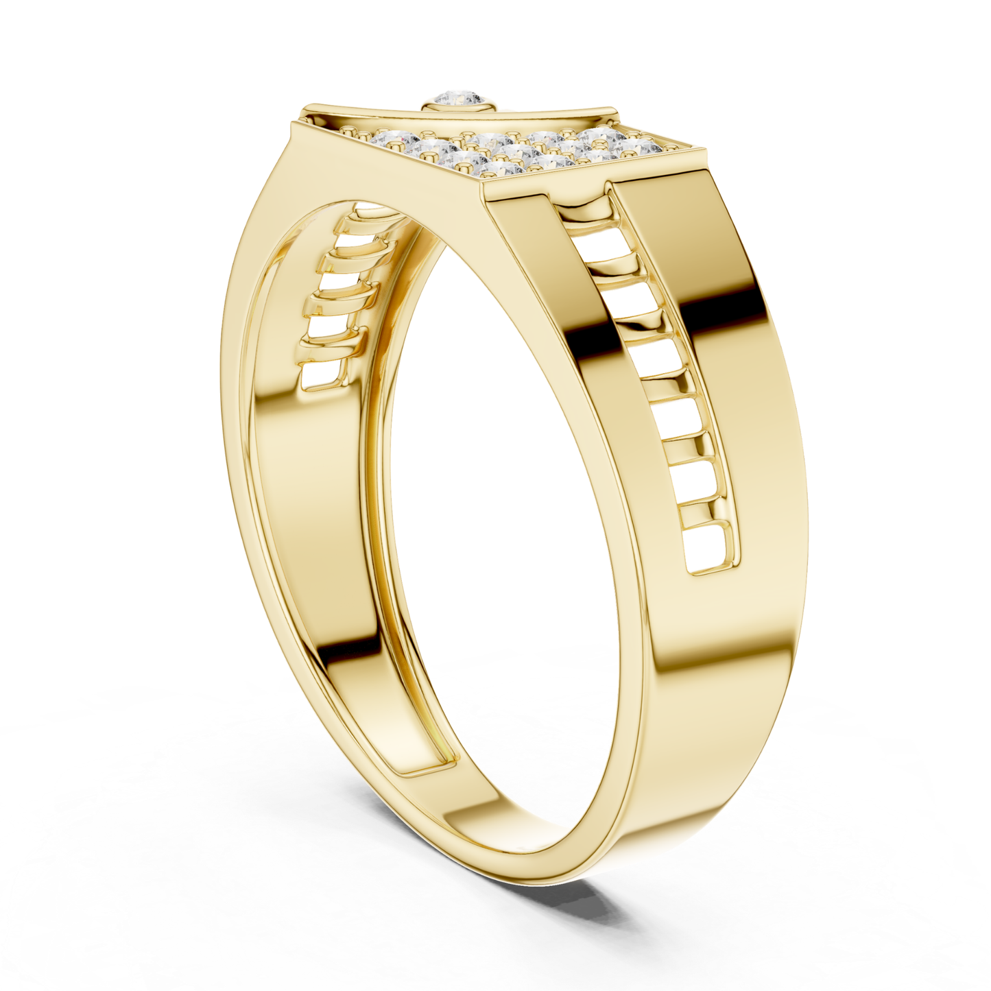 Luxury Round Diamond Band | Modern Geometric Statement Style