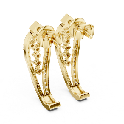Geometric Diamond Drop Earrings with Openwork Elegance | Modern Luxury