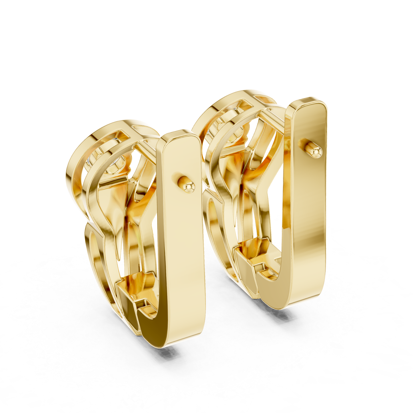 Oval Open Frame Diamond Hoop Earrings | Minimal Modern Elegance
