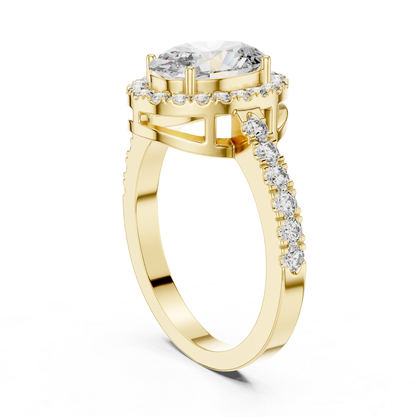 Oval Center Diamond Halo Ring | Crowned in Pure Brilliance