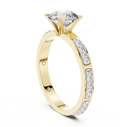 Round Diamond Bezel Side Band Ring | Sleekly Wrapped in Brilliance