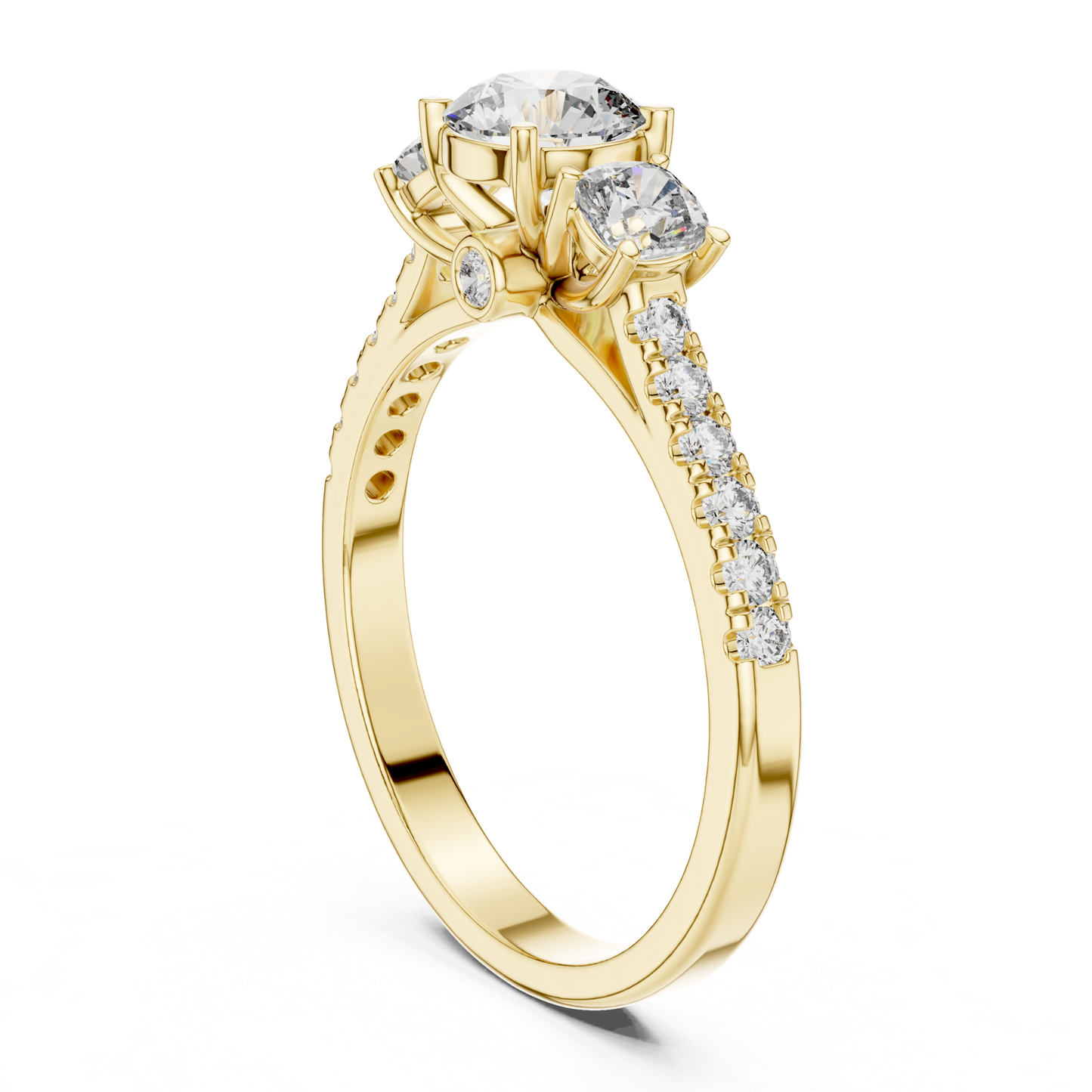 Round Diamond Side Stone Band Ring | Brilliance All Around