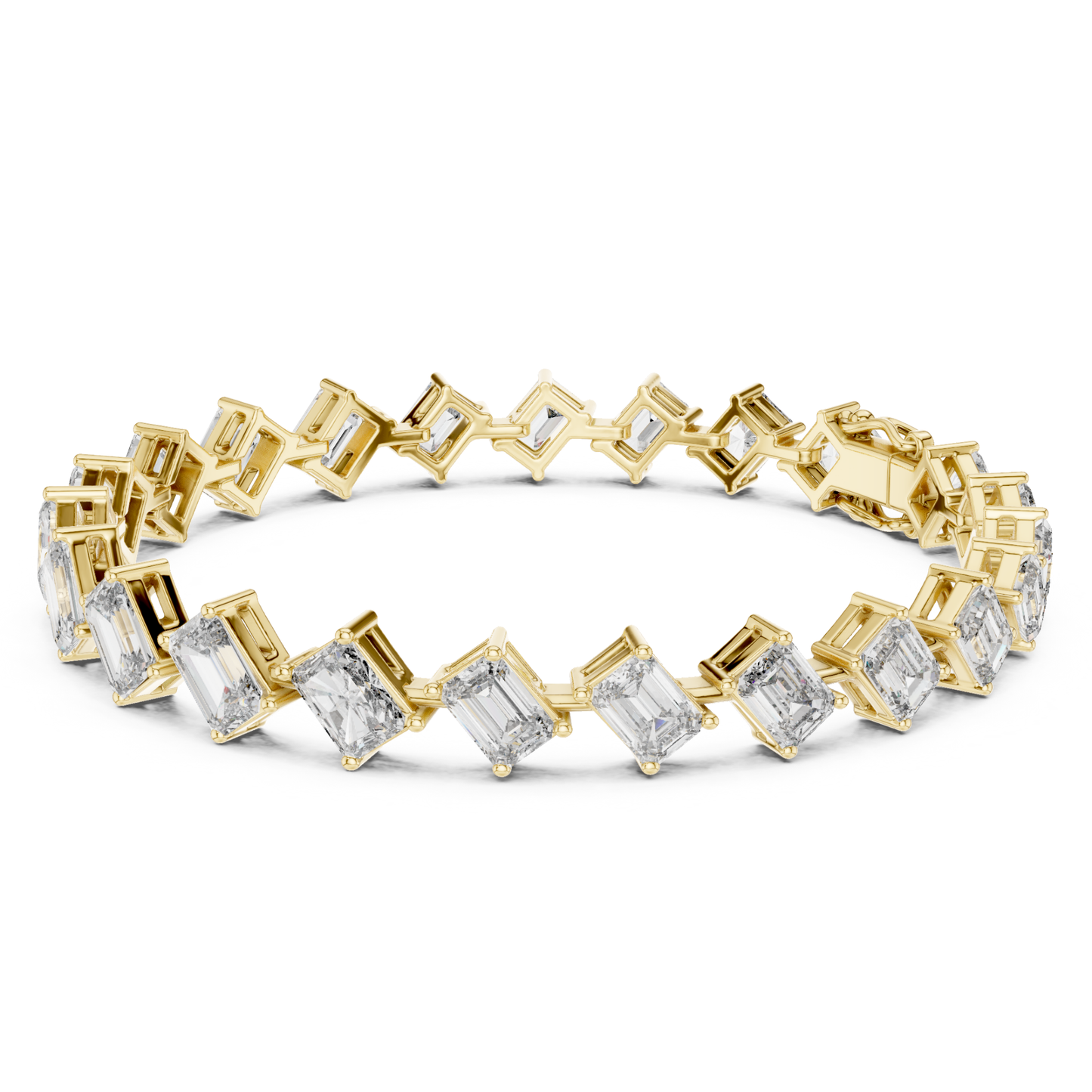 Emerald & Radiant Cut Diamond Tennis Bracelet | Luxury Style