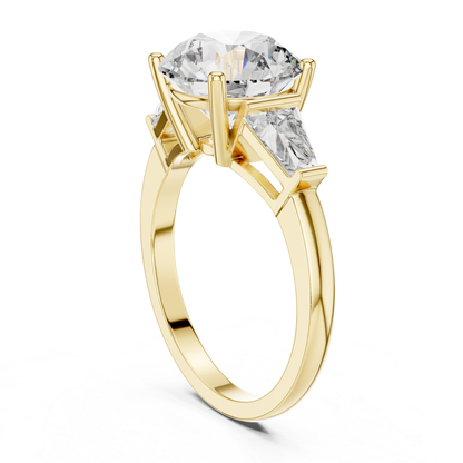 Round Diamond Ring with Side Stones | Brilliance All Around