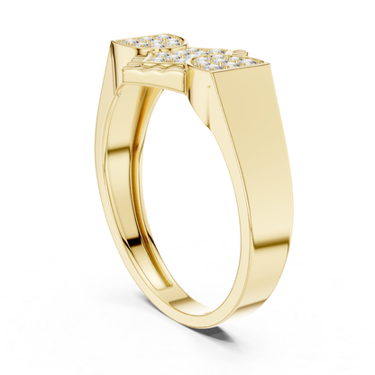 Round Diamond Geometric Statement Ring | Modern Luxury Style