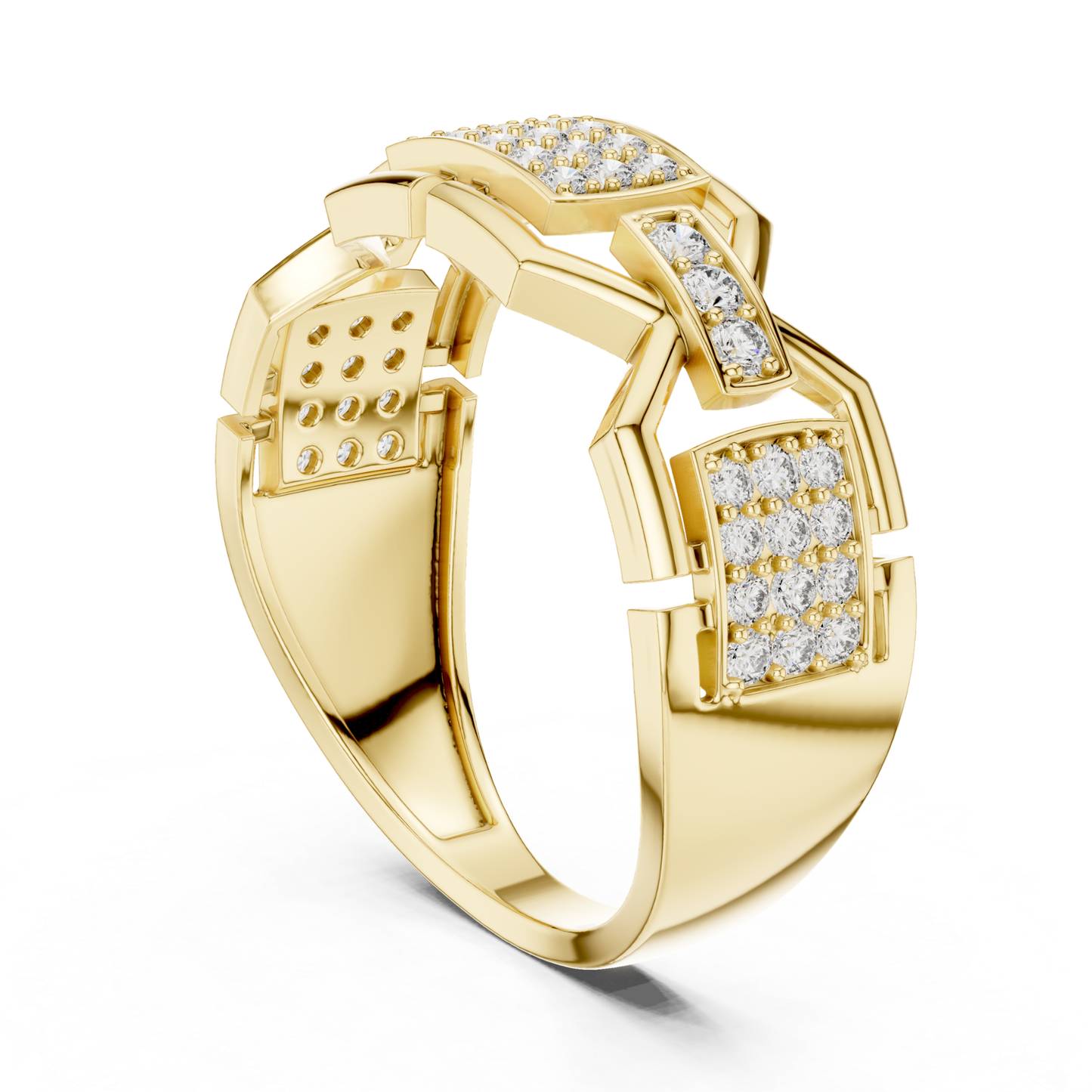 Luxury Diamond Geometric Band Ring | Modern Statement Style