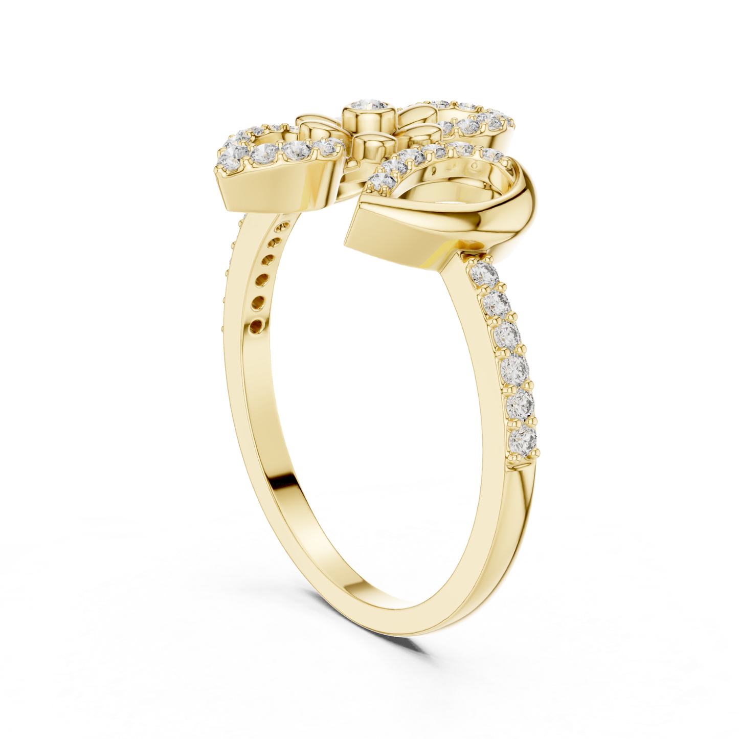 Floral Diamond Open Ring | Elegant Luxury Flower Style