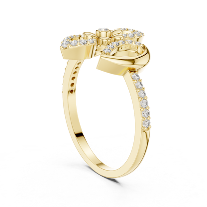 Floral Diamond Open Ring | Elegant Luxury Flower Style